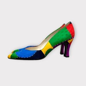 Vintage 1980s Stuart Weitzman for Mr.Seymour Colour Blocking Pumps